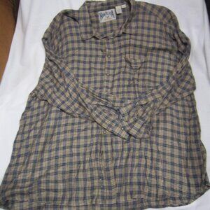 Himalaya Outfitters, Blue, Beige & Tan Men's Shirt, sz 4XL